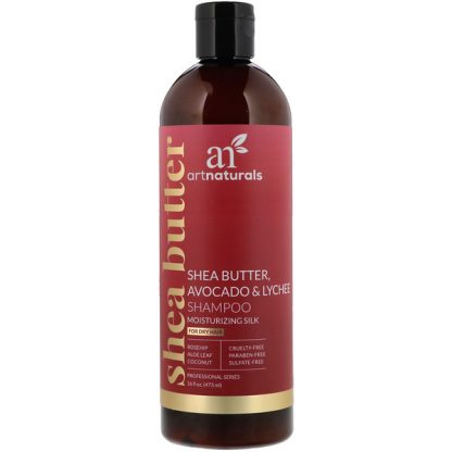 ARTNATURALS, SHEA BUTTER, AVOCADO & LYCHEE SHAMPOO, MOISTURIZING SILK, FOR DRY HAIR, 16 FL OZ / 473ml