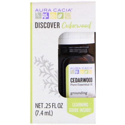 AURA CACIA, DISCOVER CEDARWOOD, PURE ESSENTIAL OIL, .25 FL OZ / 7.4ml