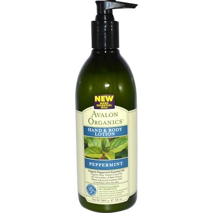 AVALON ORGANICS, HAND & BODY LOTION, PEPPERMINT, 12 OZ / 340ml