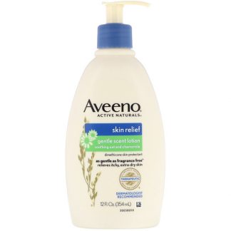 AVEENO, ACTIVE NATURALS, SKIN RELIEF, GENTLE SCENT LOTION, SOOTHING OAT AND CHAMOMILE, 12 FL OZ / 354ml