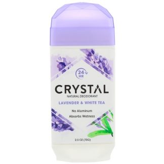 CRYSTAL BODY DEODORANT, NATURAL DEODORANT, LAVENDER & WHITE TEA , 2.5 OZ / 70g