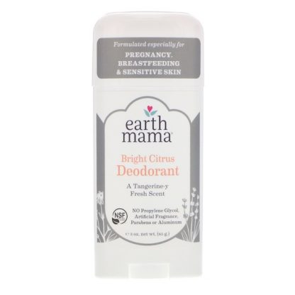 EARTH MAMA, DEODORANT, BRIGHT CITRUS, 3 OZ / 85g