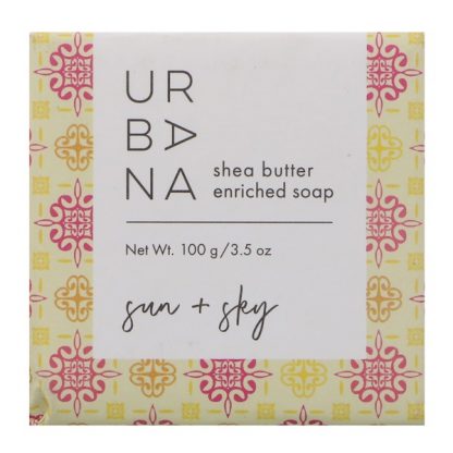 EUROPEAN SOAPS, LLC, URBANA, SHEA BUTTER ENRICHED SOAP, SUN + SKY, 3.5 OZ / 100g