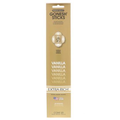 GONESH, EXTRA RICH INCENSE STICKS, VANILLA, 20 STICKS