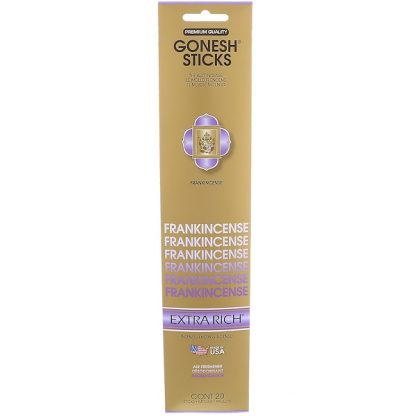 GONESH, EXTRA RICH INCENSE STICKS, FRANKINCENSE, 20 STICKS