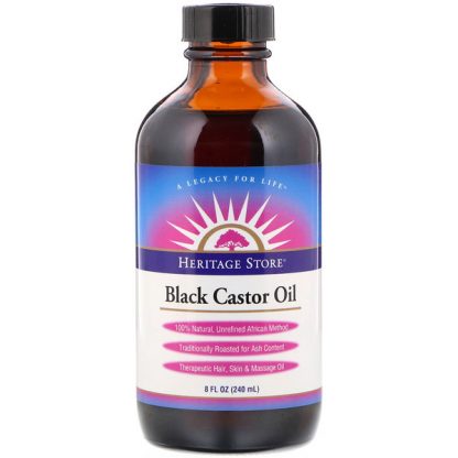 HERITAGE STORE, BLACK CASTOR OIL, 8 FL OZ / 240ml