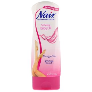 NAIR , HAIR REMOVER LOTION, SOFTENING BABY OIL, 9 OZ / 255g