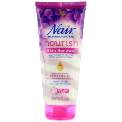 NAIR , HAIR REMOVER CREAM, NOURISH, SKIN RENEWAL, FOR LEGS & BODY, 7.9 OZ / 224g