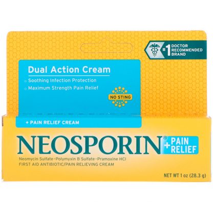 NEOSPORIN, DUAL ACTION CREAM, PAIN RELIEF CREAM, 1 OZ / 28.3g