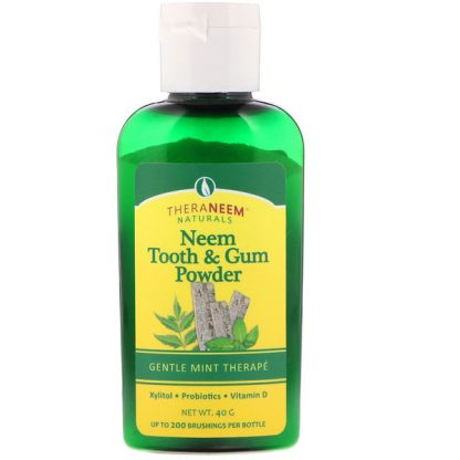 ORGANIX SOUTH, THERANEEM NATURALS, NEEM TOOTH & GUM POWDER, GENTLE MINT THERAPE, 40 G