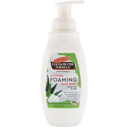 PALMER'S, SOOTHING FOAMING BODY WASH, GREEN TEA, ALOE, 13.5 FL OZ / 400ml