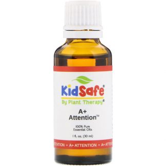 PLANT THERAPY, KIDSAFE, 100% PURE ESSENTIAL OIL, A+ ATTENTION, 1 FL OZ / 30ml