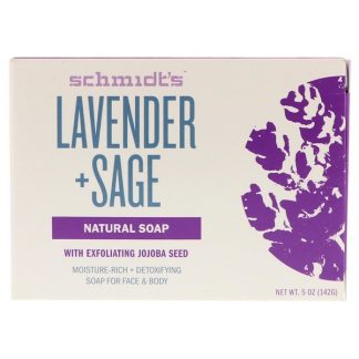 SCHMIDT'S NATURALS, NATURAL SOAP, LAVENDER + SAGE, 5 OZ / 142g
