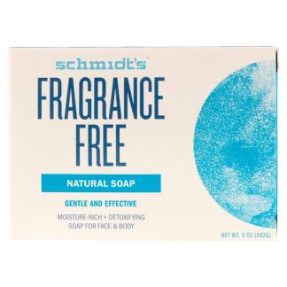 SCHMIDT'S NATURALS, NATURAL SOAP, FRAGRANCE FREE, 5 OZ / 142g