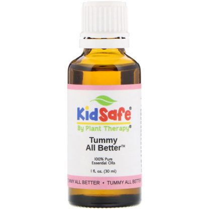 PLANT THERAPY, KIDSAFE, 100% PURE ESSENTIAL OILS, TUMMY ALL BETTER, 1 FL OZ / 30ml