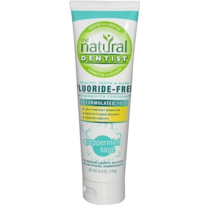 THE NATURAL DENTIST, FLUORIDE-FREE ANTIGINGIVITIS TOOTHPASTE, PEPPERMINT SAGE, 5.0 OZ / 142g