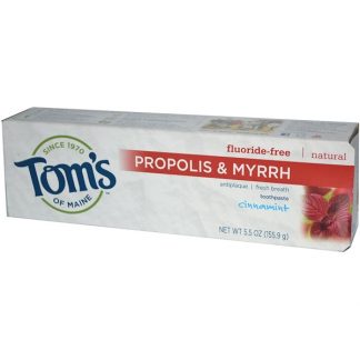 TOM'S OF MAINE, PROPOLIS & MYRRH, FLUORIDE-FREE TOOTHPASTE, CINNAMINT, 5.5 OZ / 155.9g