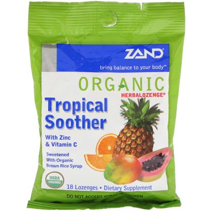 ZAND, ORGANIC HERBALOZENGE, TROPICAL SOOTHER, 18 LOZENGES