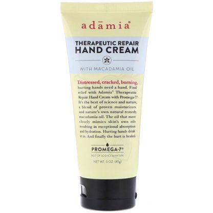 ADAMIA, THERAPEUTIC REPAIR HAND CREAM WITH MACADAMIA OIL, 3 OZ / 85g