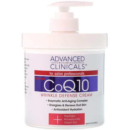 ADVANCED CLINICALS, COQ10, WRINKLE DEFENSE CREAM, 16 OZ / 454g