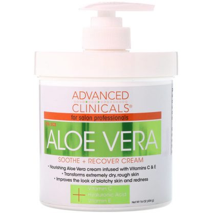 ADVANCED CLINICALS, SOOTHE + RECOVER CREAM, ALOE VERA, 16 OZ / 454g