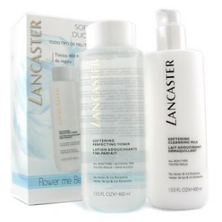 LANCASTER SOFTENING DUO (LIMITED EDITION): CLEANSING MILK 400ML + TONER 400ML 2PCS