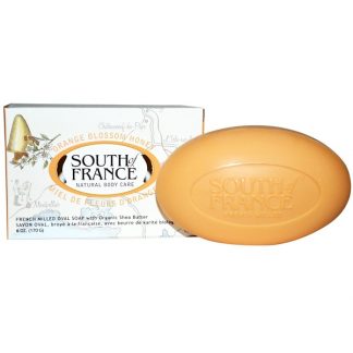 SOUTH OF FRANCE, ORANGE BLOSSOM HONEY, FRENCH MILLED BAR SOAP WITH ORGANIC SHEA BUTTER, 6 OZ / 170g