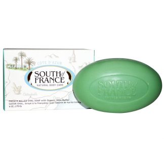 SOUTH OF FRANCE, COTE D' AZUR, FRENCH MILLED BAR OVAL SOAP WITH ORGANIC SHEA BUTTER, 6 OZ / 170g