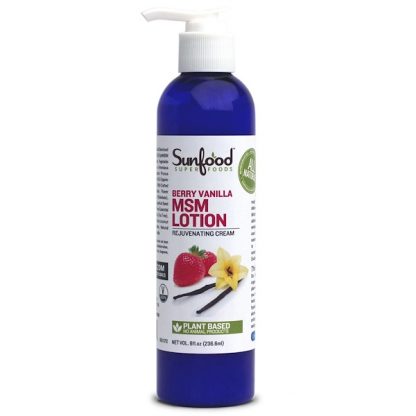 SUNFOOD, MSM LOTION, REJUVENATING CREAM, BERRY VANILLA, 8 FL OZ / 236.6ml