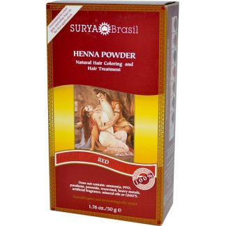 SURYA BRASIL, HENNA POWDER, NATURAL HAIR COLORING AND HAIR TREATMENT, RED, 1.76 OZ / 50g