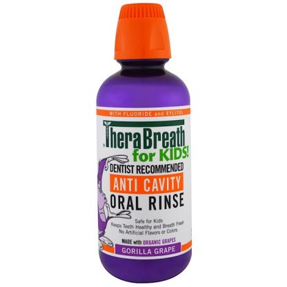 THERABREATH, ANTI CAVITY ORAL RINSE FOR KIDS, GORILLA GRAPE, 16 FL OZ / 473ml