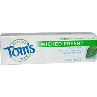 TOM'S OF MAINE, WICKED FRESH! FLUORIDE TOOTHPASTE, COOL PEPPERMINT, 4.7 OZ / 133g