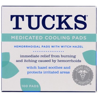 TUCKS, MEDICATED COOLING PADS, 100 PADS