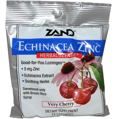 ZAND, ECHINACEA ZINC, HERBALOZENGE, VERY CHERRY, 15 LOZENGES