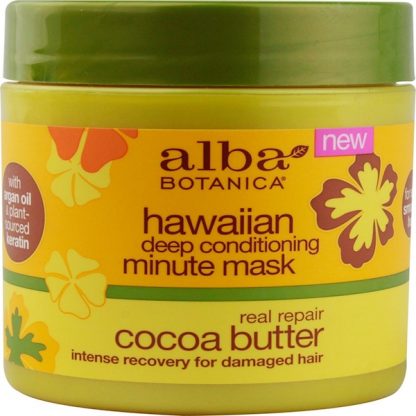 ALBA BOTANICA, HAWAIIAN DEEP CONDITIONING, MINUTE MASK, COCOA BUTTER, 5.5 OZ / 156g