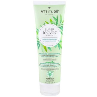 ATTITUDE, SUPER LEAVES SCIENCE, NATURAL CONDITIONER, NOURISHING & STRENGTHENING, GRAPE SEED OIL & OLIVE LEAVES, 8 OZ / 240ml