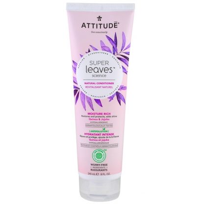 ATTITUDE, SUPER LEAVES SCIENCE, NATURAL CONDITIONER, MOISTURE RICH, QUINOA & JOJOBA, 8 OZ / 240ml