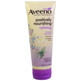 AVEENO, ACTIVE NATURALS, POSITIVELY NOURISHING CALMING BODY LOTION, LAVENDER + CHAMOMILE, 7 OZ / 198g