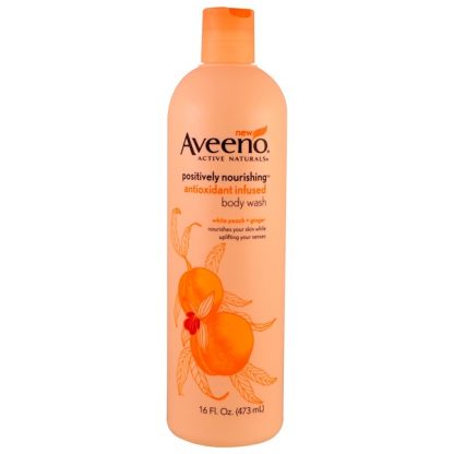 AVEENO, POSITIVELY NOURISHING ANTIOXIDANT INFUSED BODY WASH, WHITE PEACH + GINGER, 16 FL OZ / 473ml