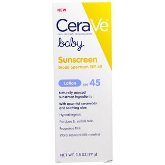 CERAVE, BABY, SUNSCREEN LOTION, SPF 45, 3.5 OZ / 99g