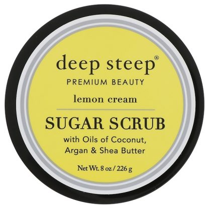 DEEP STEEP, SUGAR SCRUB, LEMON CREAM, 8 OZ / 226g