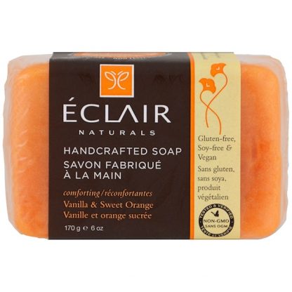 ECLAIR NATURALS, HANDCRAFTED SOAP, VANILLA & SWEET ORANGE, 6 OZ / 170g