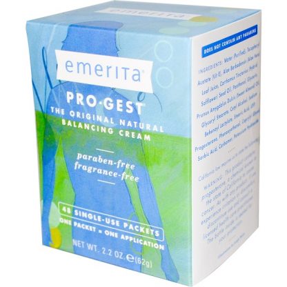 EMERITA, PRO-GEST, BALANCING CREAM, FRAGRANCE FREE, 48 SINGLE-USE PACKETS, 2.2 OZ / 62g