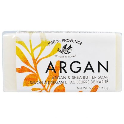 EUROPEAN SOAPS, LLC, PRE DE PROVECE, ARGAN & SHEA BUTTER SOAP BAR, 5.2 OZ / 150g