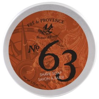 EUROPEAN SOAPS, LLC, PRE DE PROVENCE, NO. 63 SHAVE SOAP, 5.25 OZ / 150g