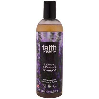 FAITH IN NATURE, SHAMPOO, FOR NORMAL TO DRY HAIR, LAVENDER & GERANIUM, 13.5 FL OZ / 400ml