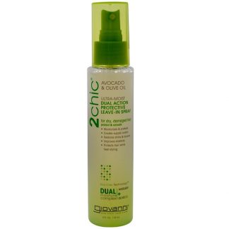 GIOVANNI, 2CHIC, ULTRA-MOIST DUAL ACTION PROTECTIVE LEAVE-IN SPRAY, AVOCADO & OLIVE OIL, 4 FL OZ / 118ml