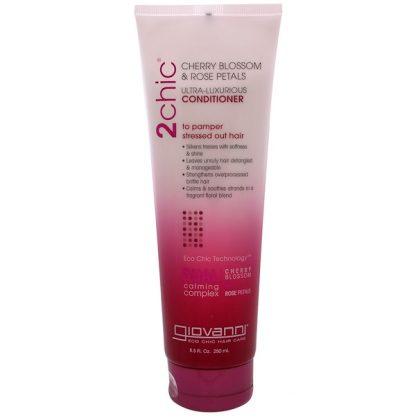 GIOVANNI, 2CHIC, ULTRA-LUXURIOUS CONDITIONER, TO PAMPER STRESSED OUT HAIR, CHERRY BLOSSOM & ROSE PETALS, 8.5 FL OZ / 250ml