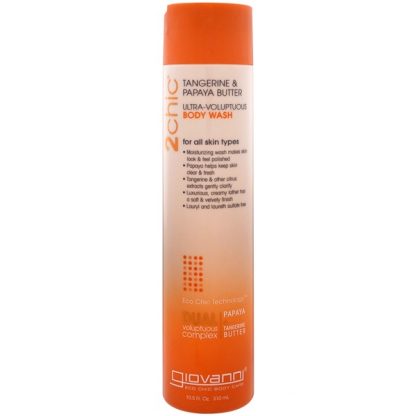 GIOVANNI, 2CHIC, ULTRA-VOLUPTUOUS BODY WASH, FOR ALL SKIN TYPES, TANGERINE & PAPAYA BUTTER, 10.5 FL OZ / 310ml