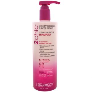 GIOVANNI, 2CHIC, ULTRA-LUXURIOUS SHAMPOO, TO PAMPER STRESSED OUT HAIR, CHERRY BLOSSOM & ROSE PETALS, 24 FL OZ / 710ml
